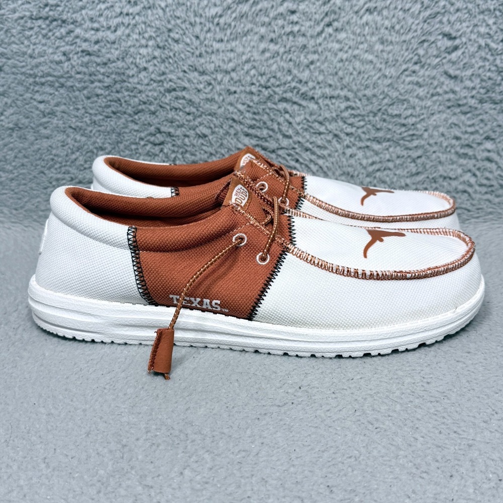 Hey Dude Wally Tri Texas Longhorns Mens Size 13 Slip On Shoes Burnt Orange White